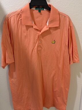The Masters by Peter Millar - Tournament Golf Polo Orange Striped